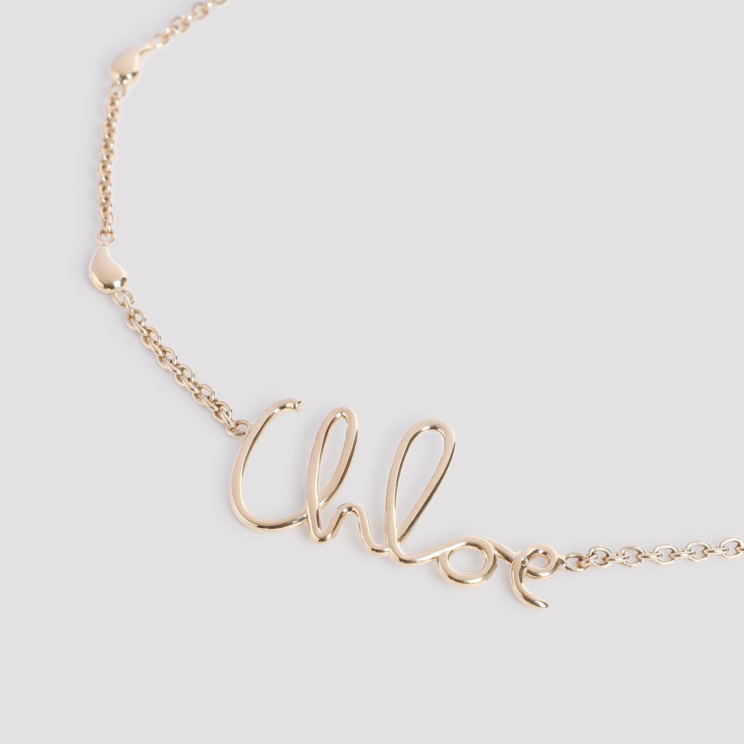 CHLOÉ Golden Logo Shells Necklace Product Image