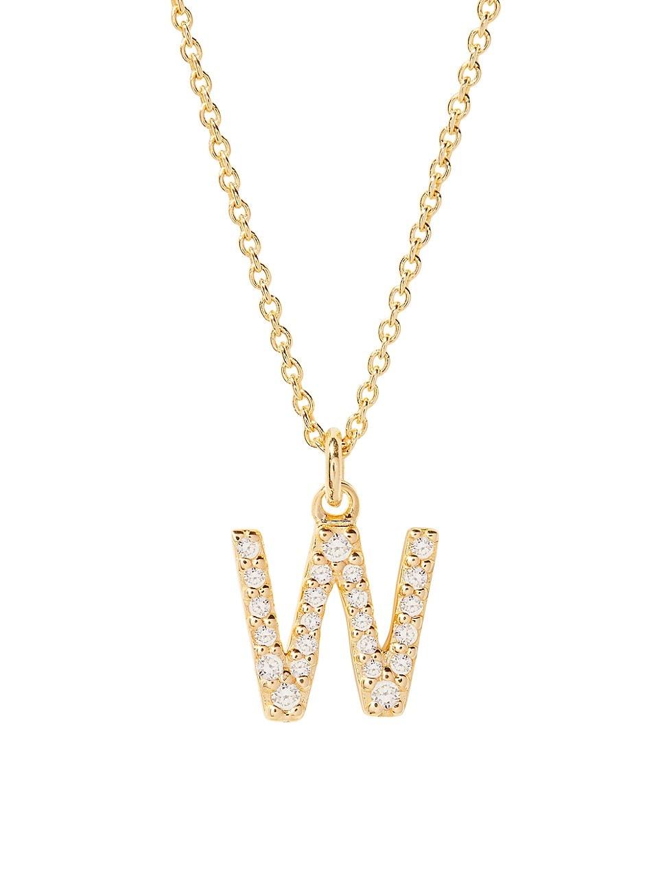 Womens Blaire 14K-Yellow-Gold Vermeil & 0.3-0.11 TCW Diamond Initial Pendant Necklace Product Image