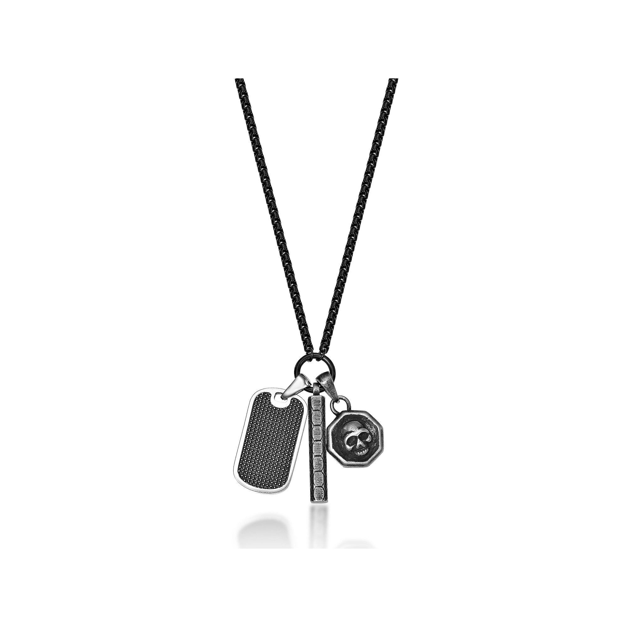 LYNX Men's Stainless Steel Multi-Pendant Necklace, Size: 24" Product Image