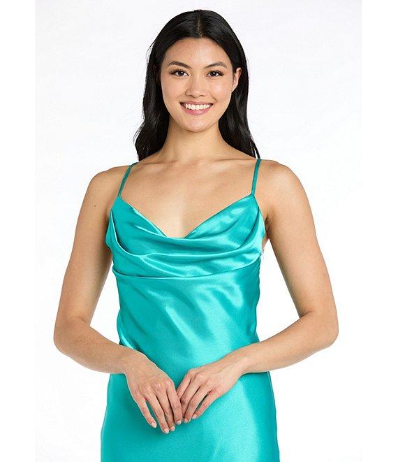 Morgan & Co. Charmeuse Cowl Neck Midi Dress Product Image