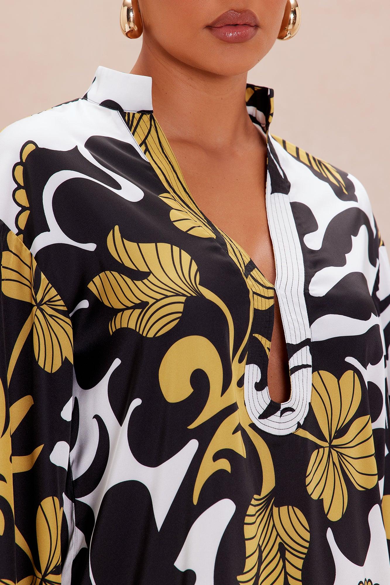 Solana Satin Pant Set - White/combo Product Image