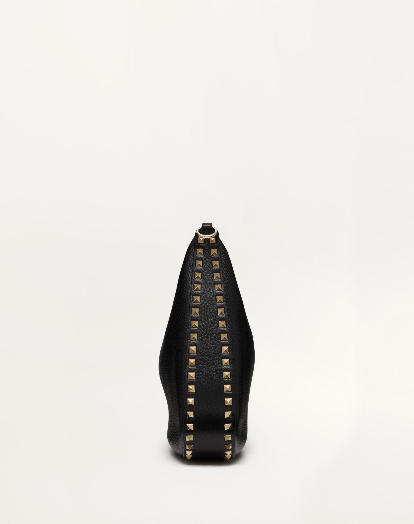 Valentino Garavani Rockstud Hobo Bag In Grainy Calfskin Product Image