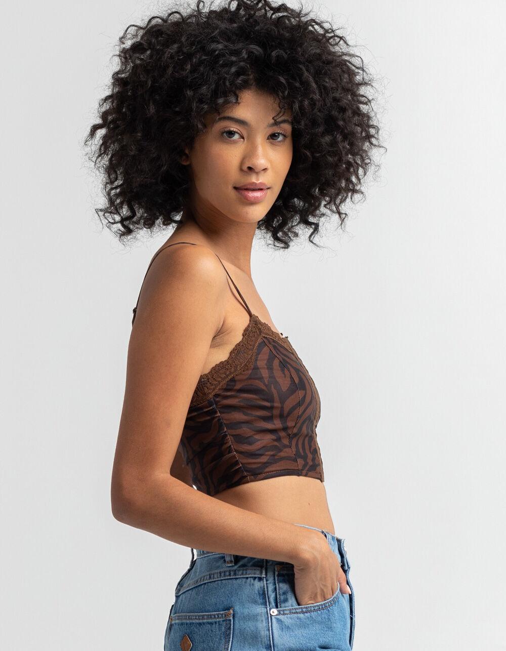 FULL TILT Printed Mesh Bustier Womens Top - 449 Product Image