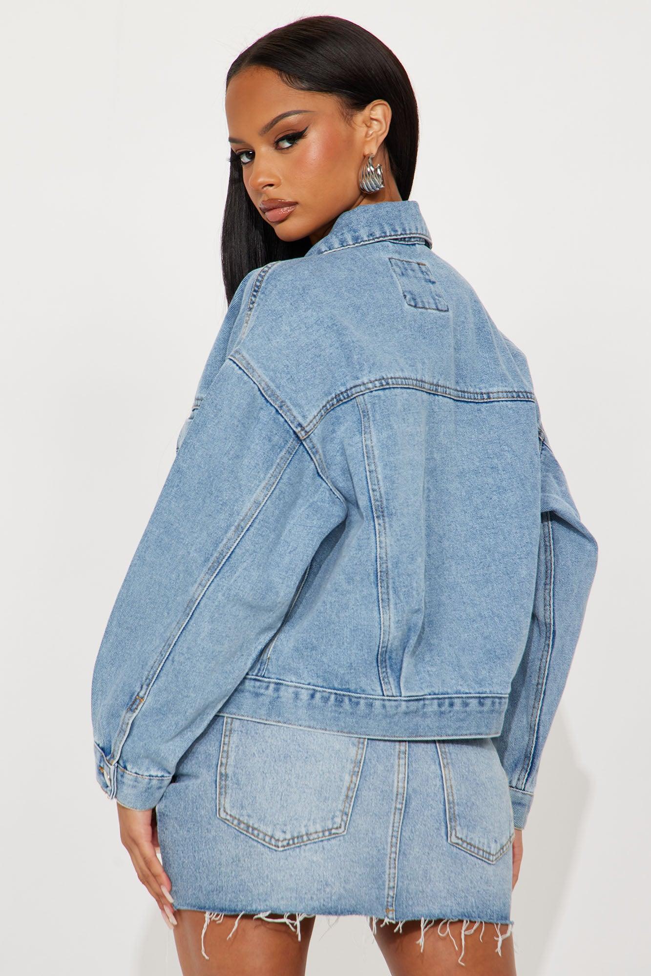 Best Boyfriend Denim Jacket - Medium Wash Female Product Image