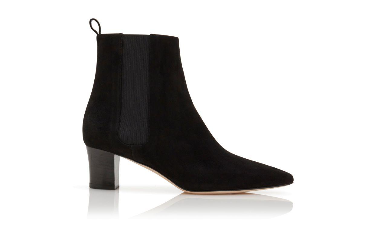 TIRABA Black Suede Ankle Boots Product Image