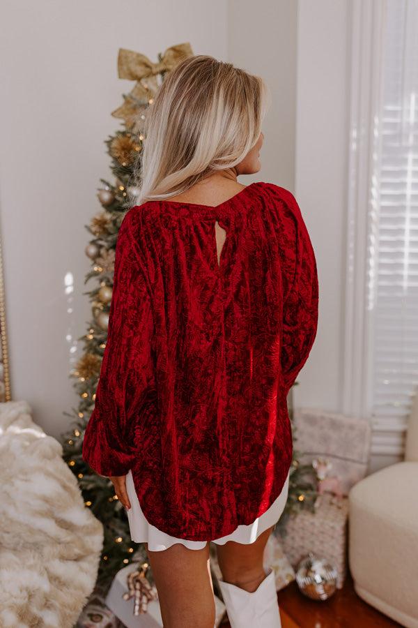 Glamour Galore Velvet Top In Wine Product Image