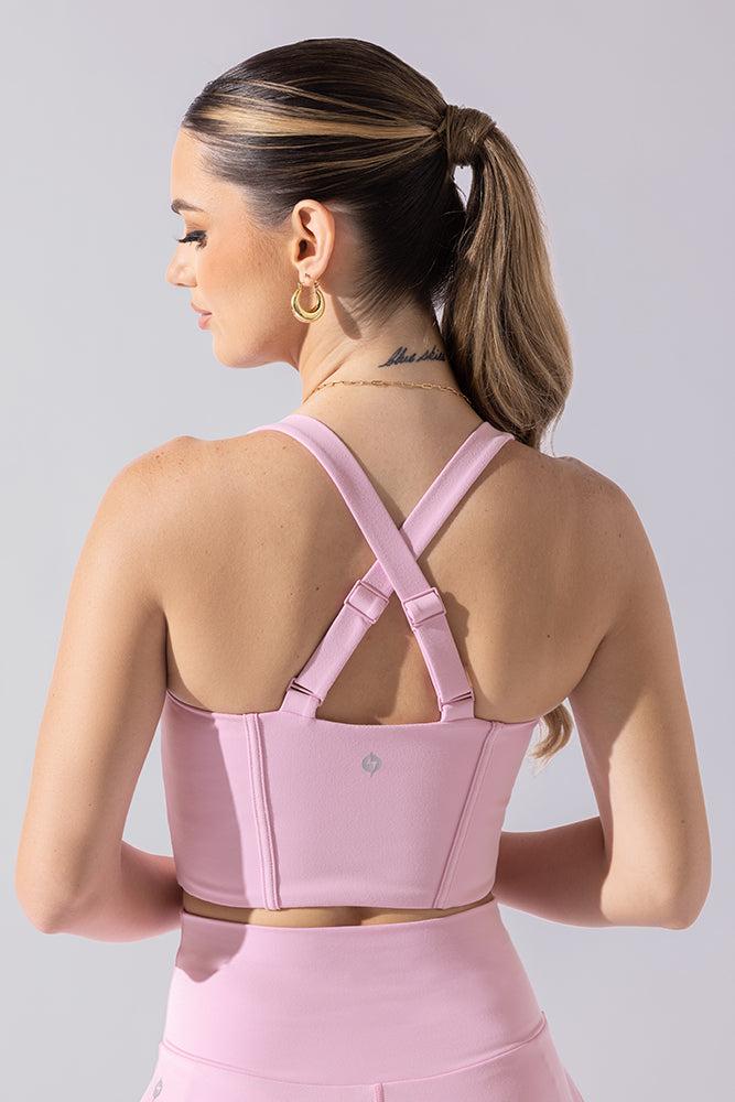 Daphne Corset Crop Top - Bubblegum Product Image