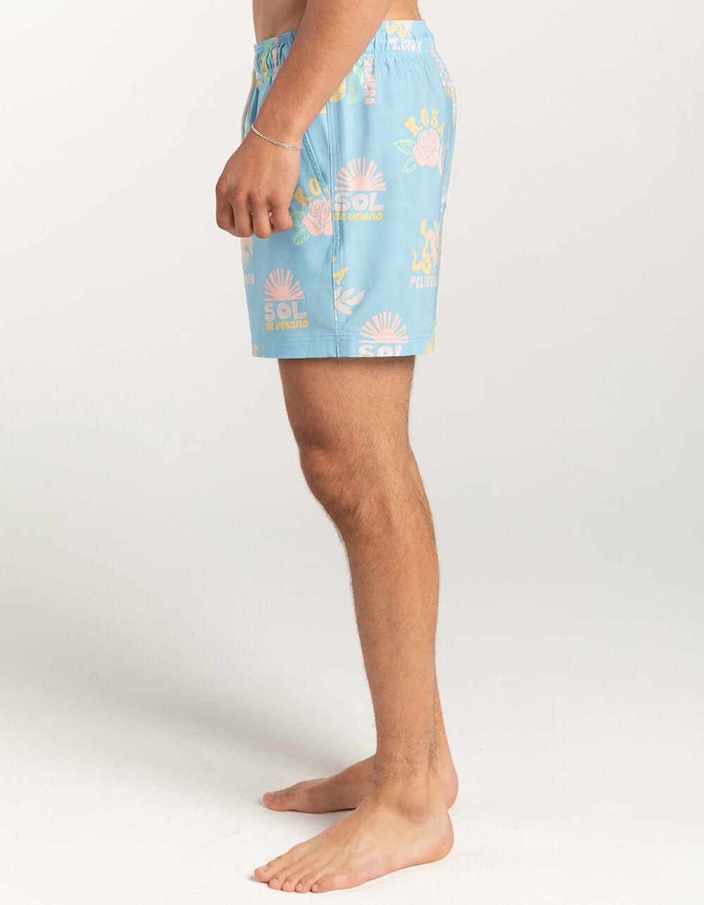 RSQ Mens Baja 5" Swim Shorts - LIGHT BLUE Product Image