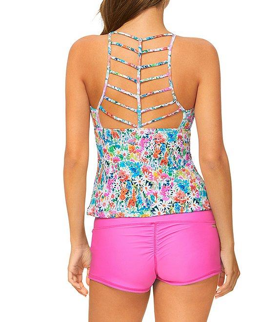 Raisins Solid Back Ruched Surf Short Swim Bottom Product Image