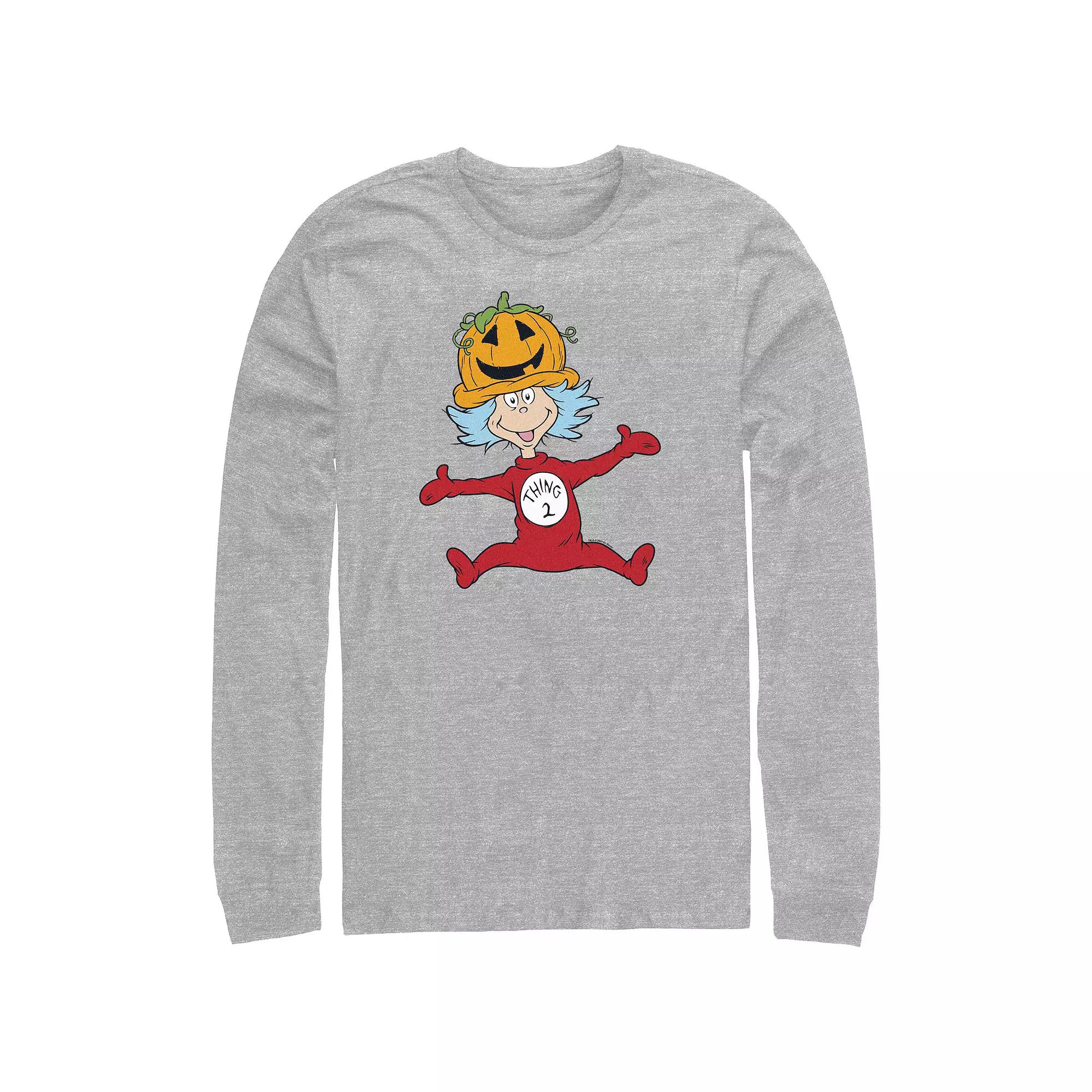 Men's Dr. Seuss Thing 2 Pumpkin Hat Long Sleeve Graphic Tee,  Product Image