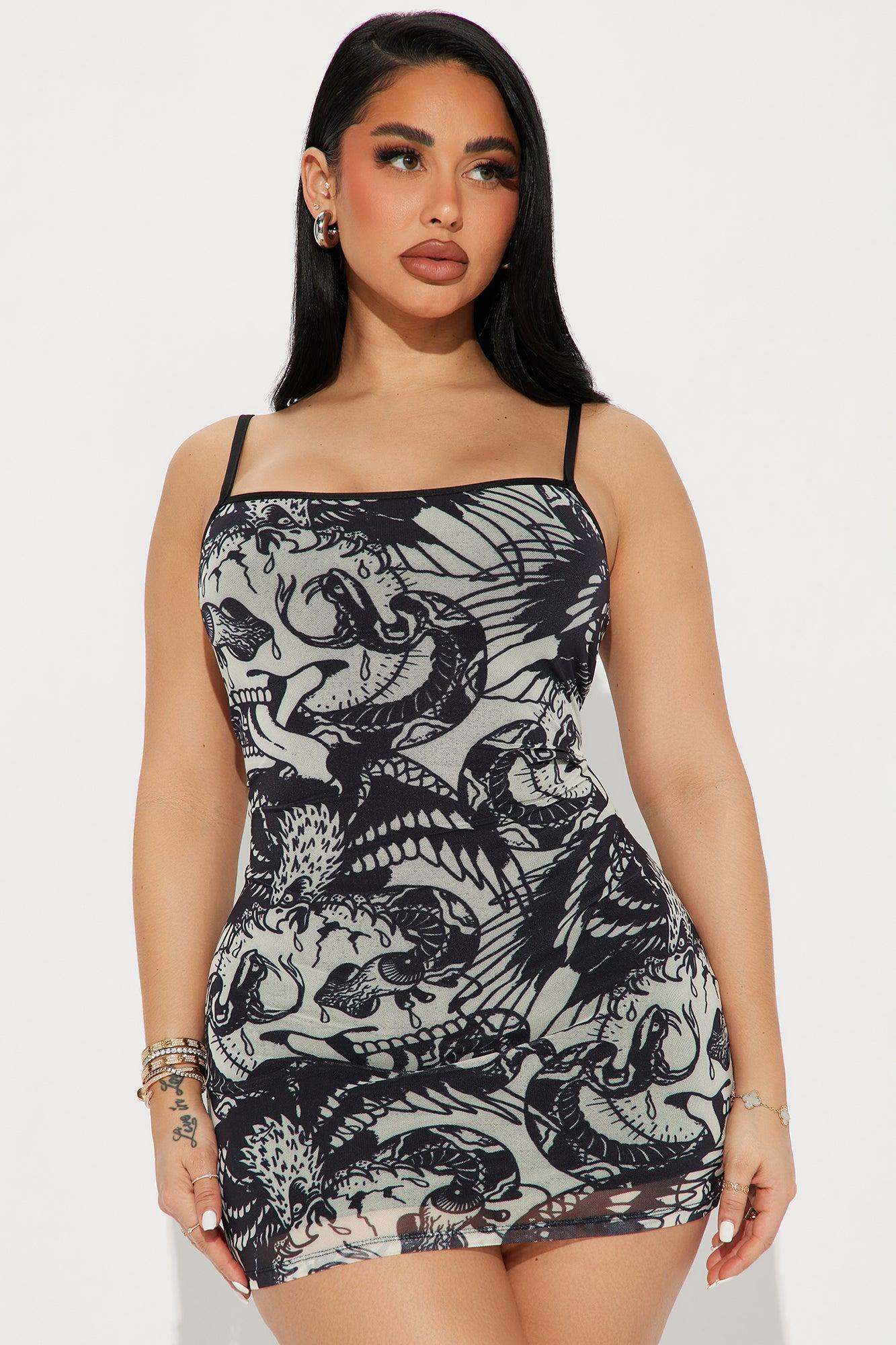 Ed Hardy Eagle Mesh Mini Dress - Ivory/combo Product Image