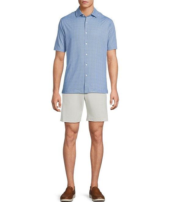 Hart Schaffner Marx Luxury Performance Short Sleeve Micro Floral Print Coat Front Shirt Product Image