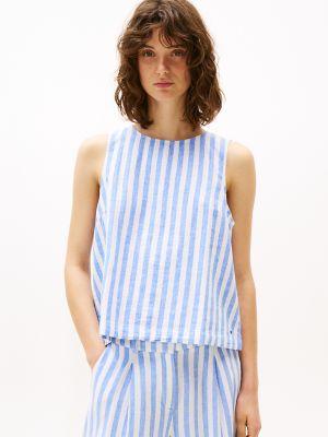 Stripe Cotton-Linen Blend Tank Top Product Image