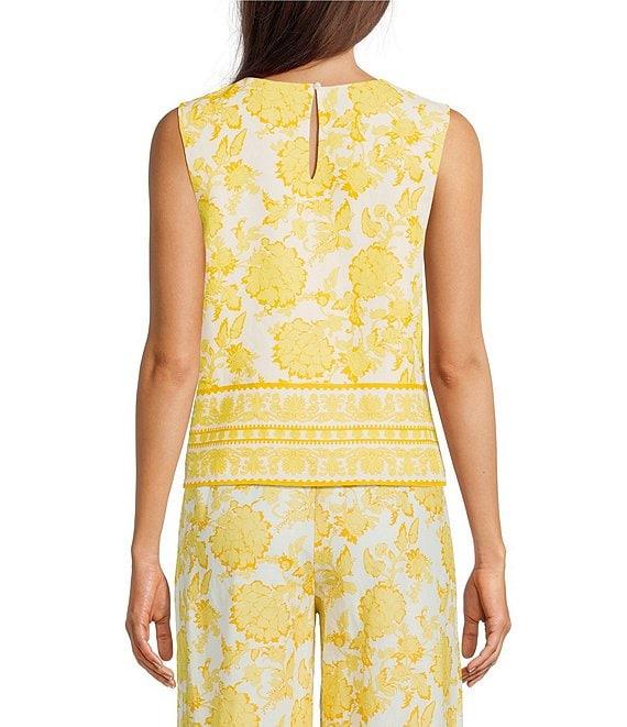 Alex Marie Remi Coordinating Floral Linen Sleeveless Blouse Product Image