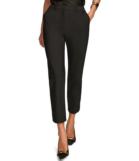 Donna Karan Essential Pleated Slim Mid Rise Pants Product Image