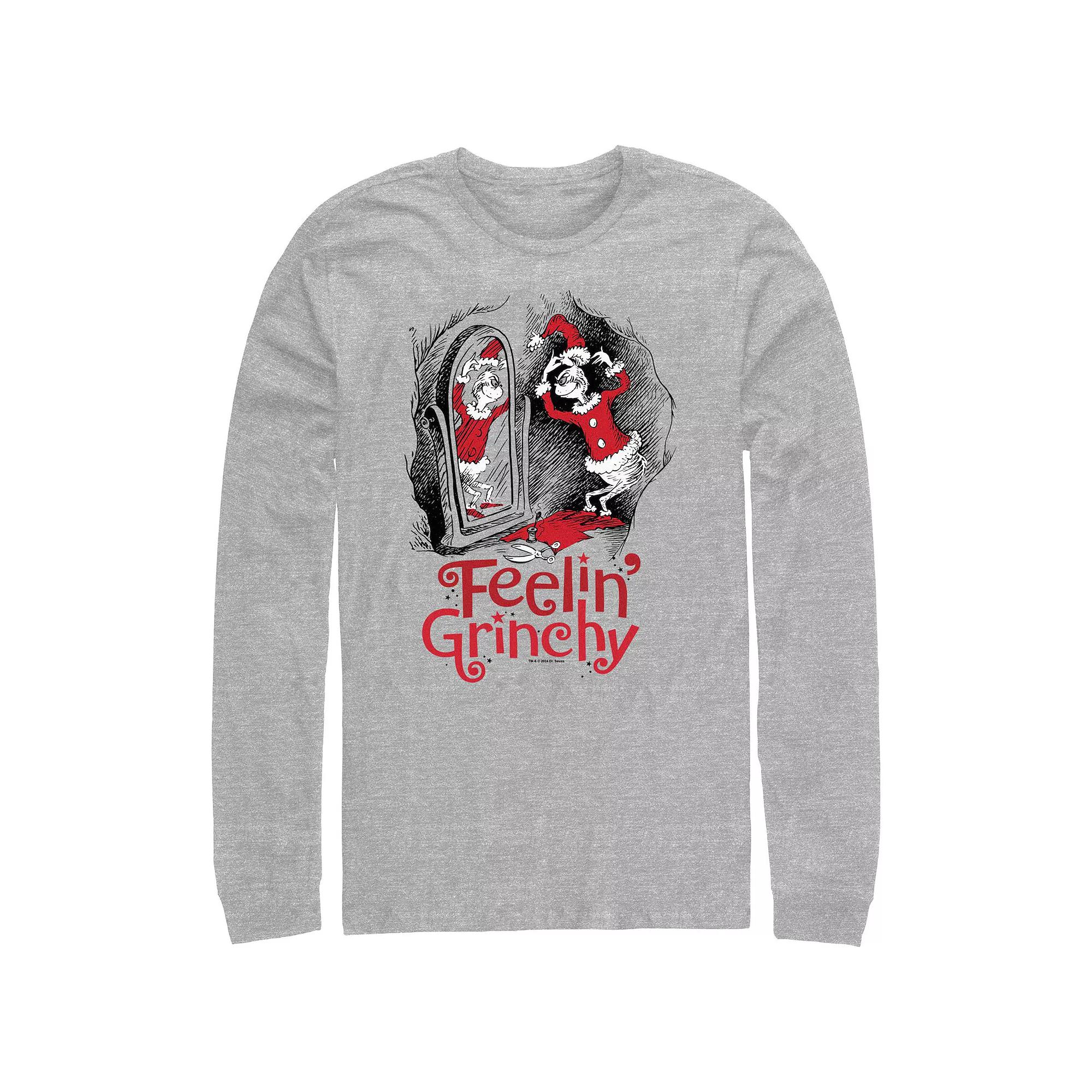 Big & Tall Dr. Seuss Feeling Grinchy Long Sleeve Graphic Tee, Men's,  Product Image