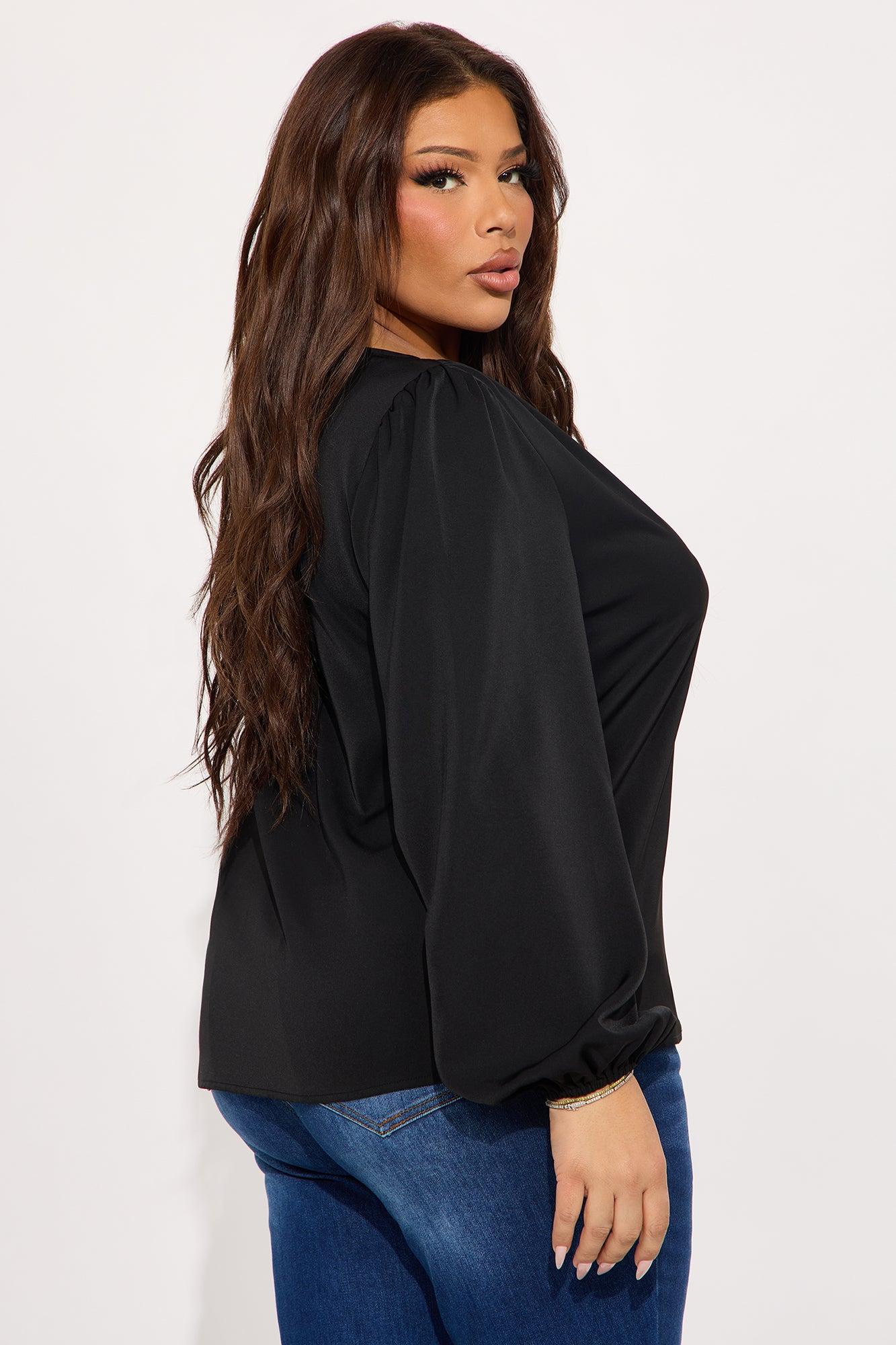 Simply Elegant Blouse Top - Black Product Image