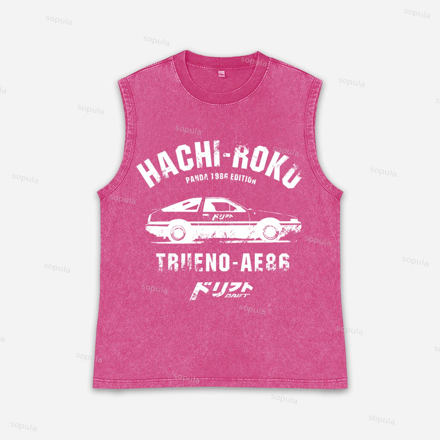 Vintage Hachiroku Ae86 Japanese Car Art Acid Washed Tank Product Image