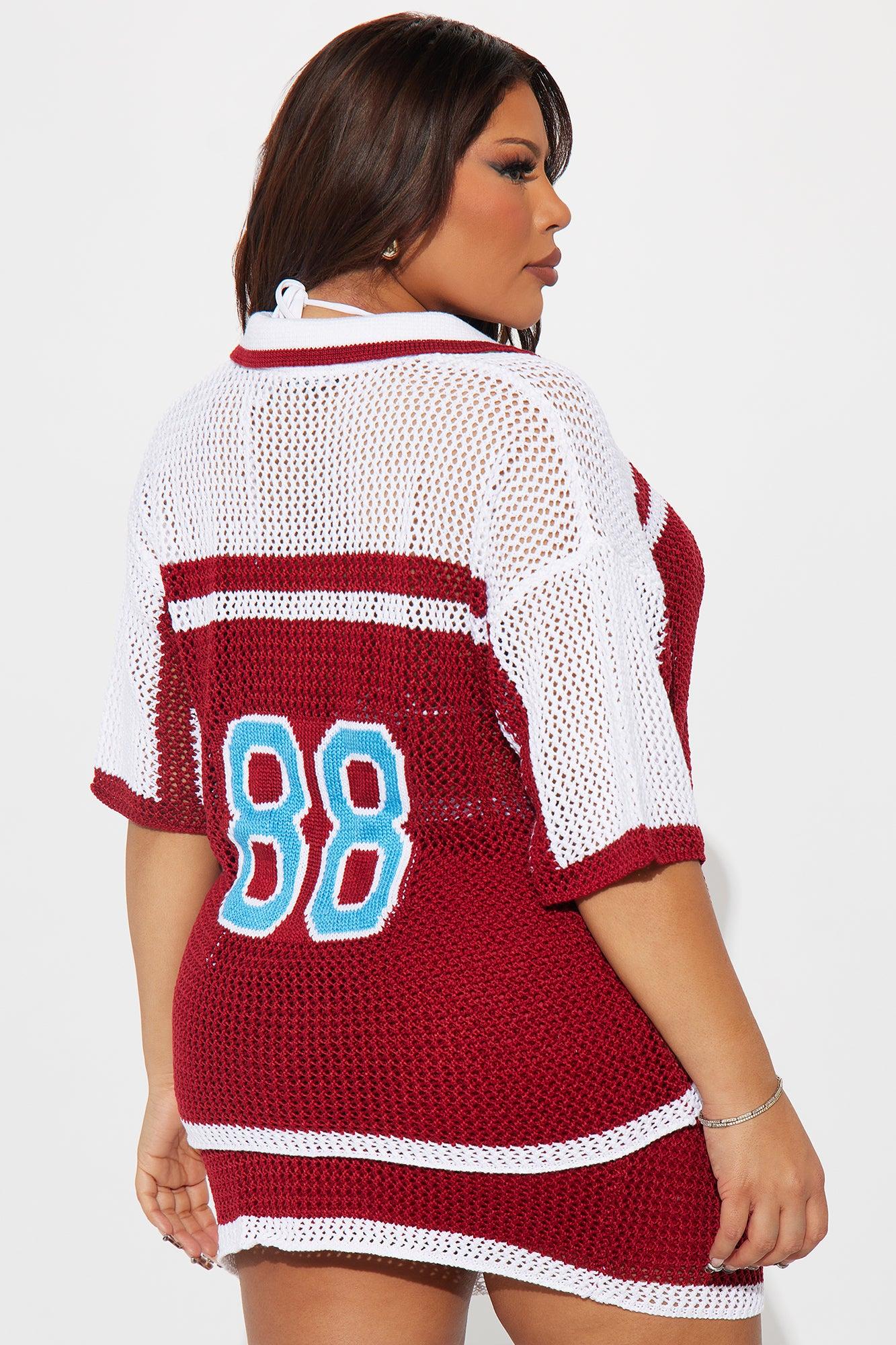 Game On Crochet Skirt Set - Red/combo Product Image