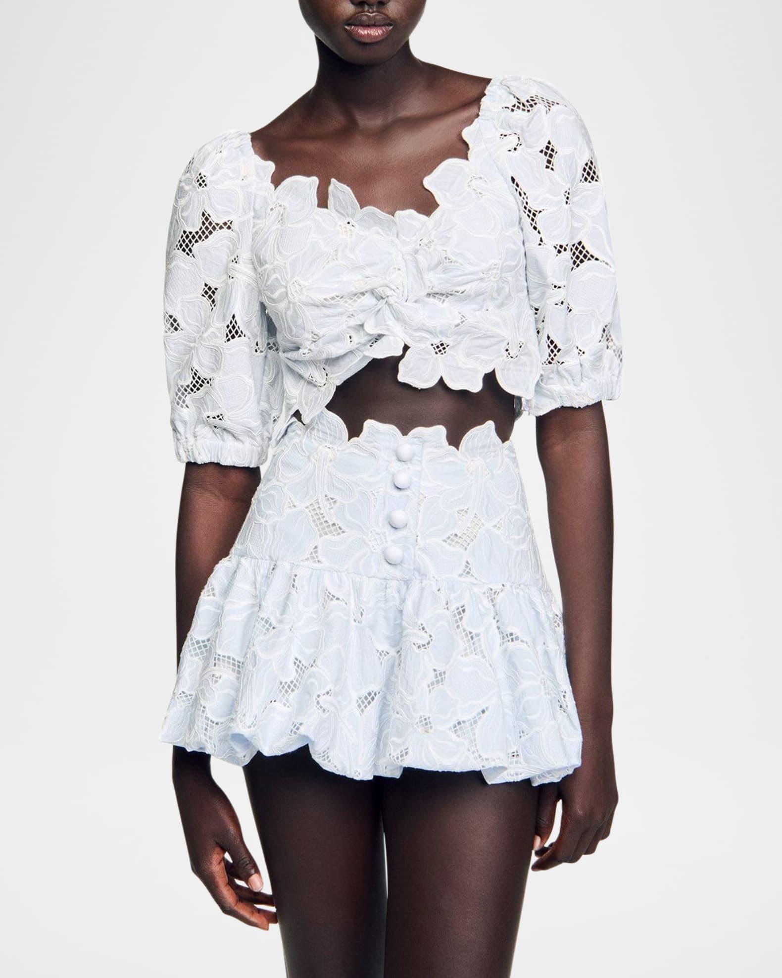Rosane Floral Embroidered Mini Skirt Product Image