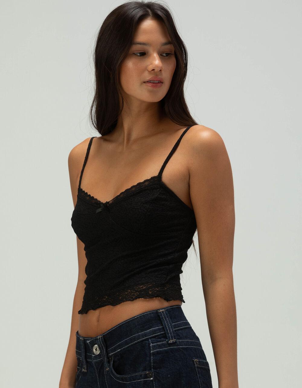 FULL TILT Womens Lace Cami  - BLACK Product Image