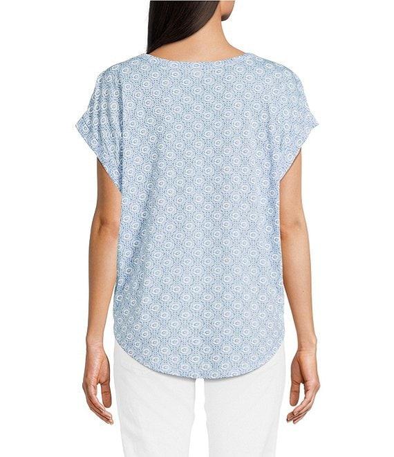 Lucky Brand Sandwash Printed Crew Neck Dolman Short Sleeve Tee Product Image