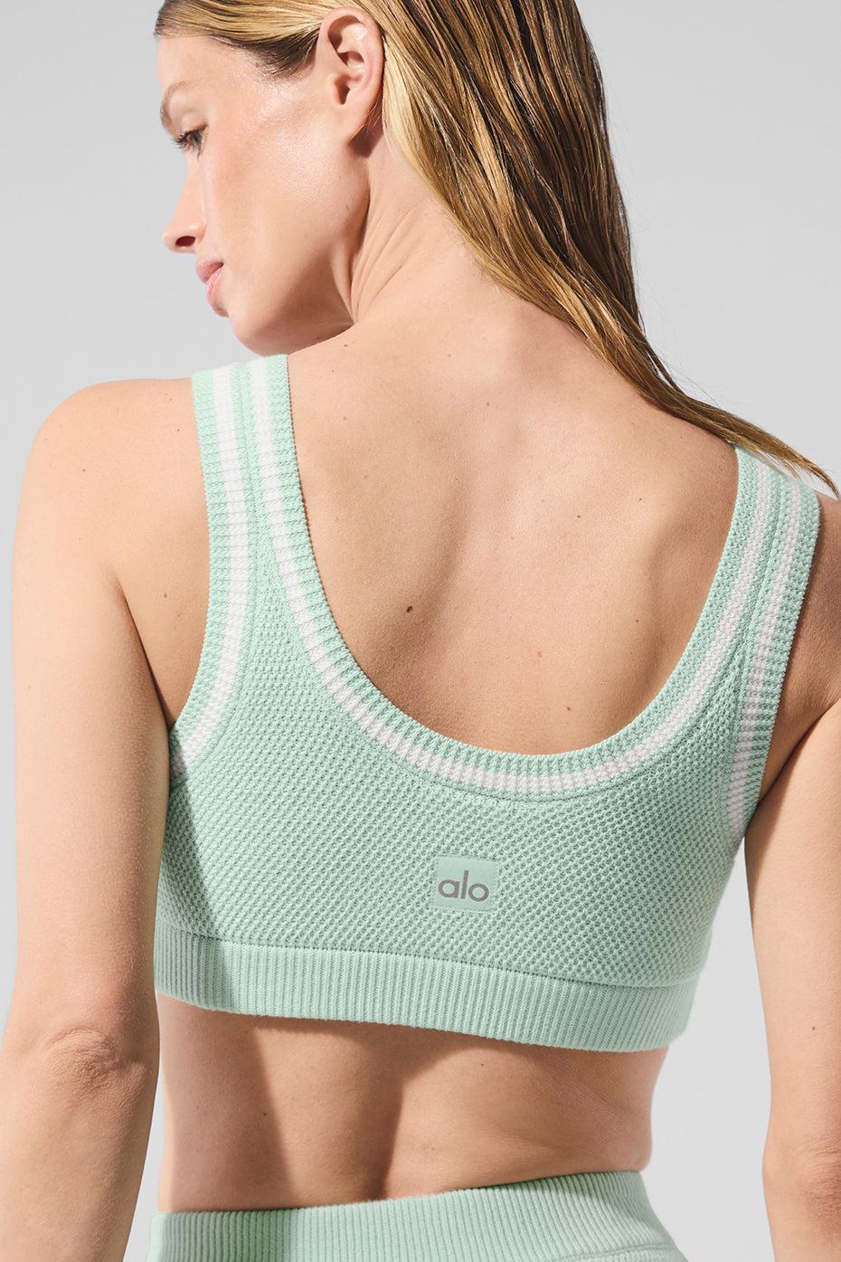 Tennis Club Sweater Knit Bra - Spearmint/White Product Image