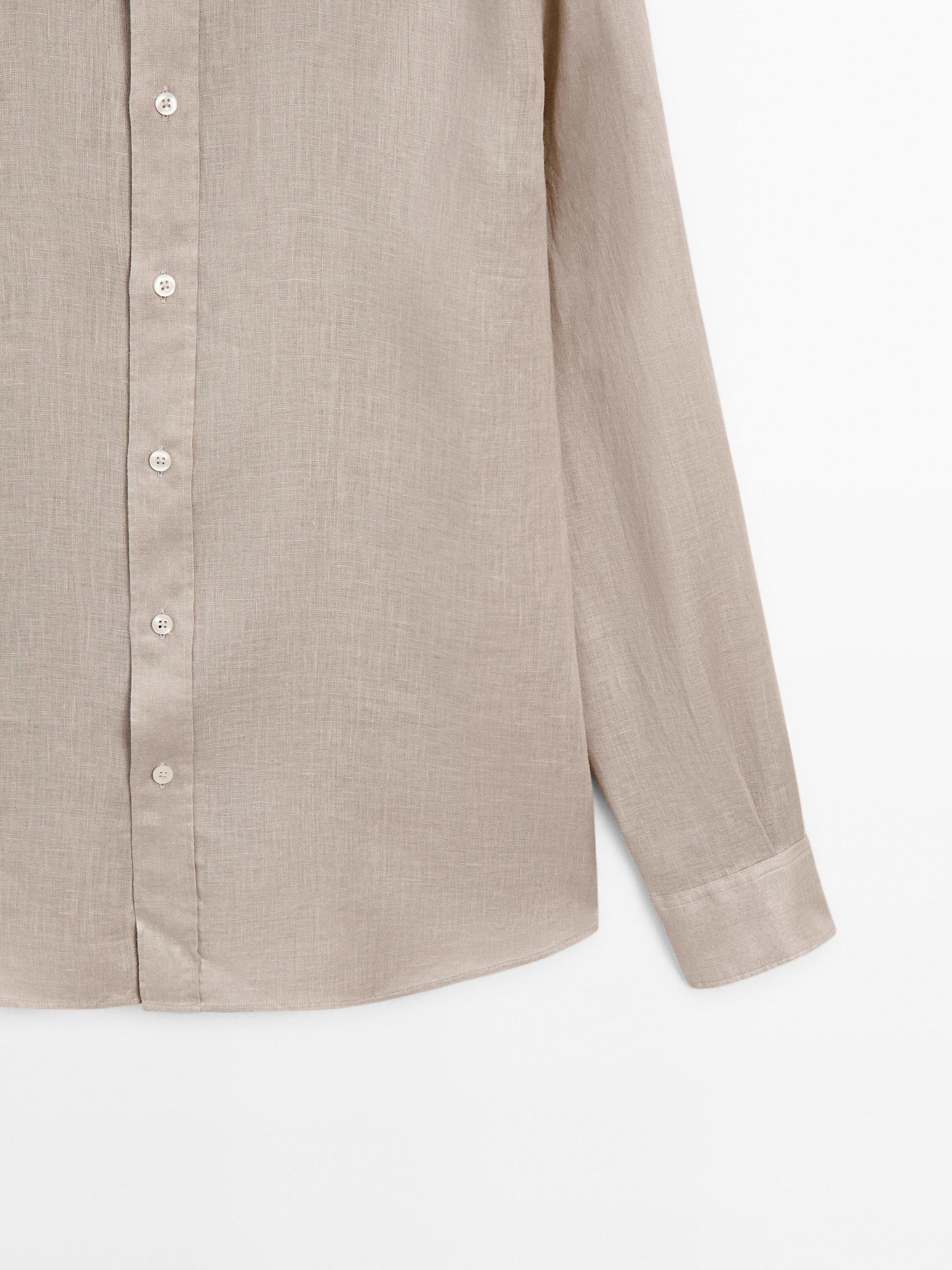 100% linen slim fit shirt Product Image