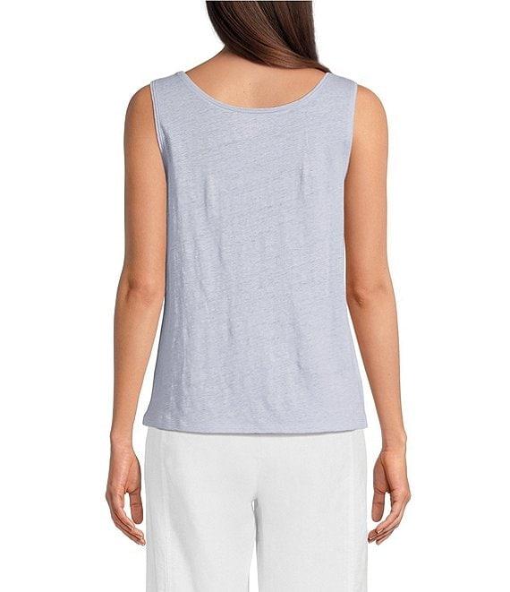 Eileen Fisher Organic Linen Jersey Scoop Neck Sleeveless Tank Product Image