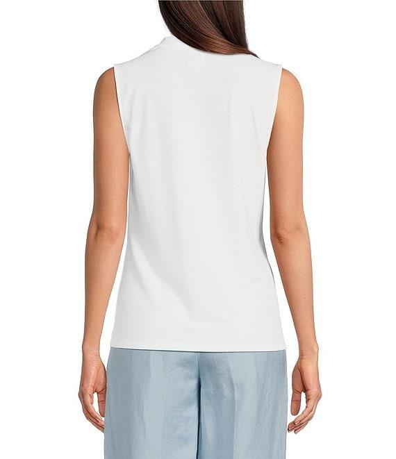 Anne Klein Shirred Surplice V-Neck Sleeveless Blouse Product Image