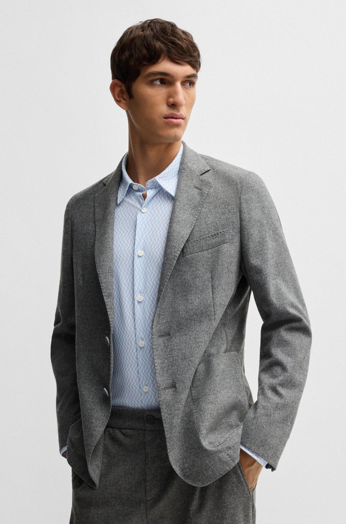 Slim-fit shirt in printed performance-stretch jersey Product Image