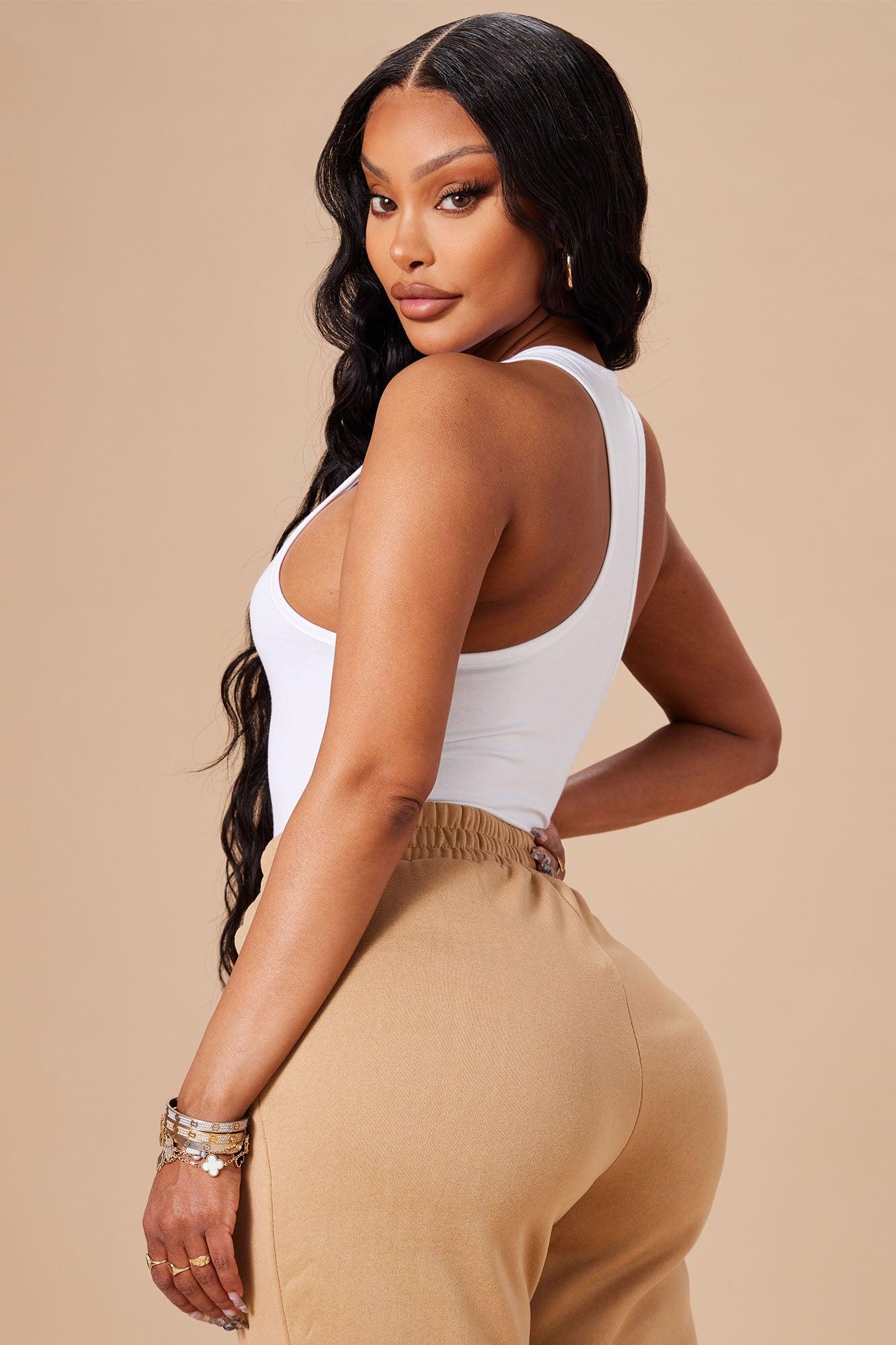 Divine Basic Tank Bodysuit - White Product Image