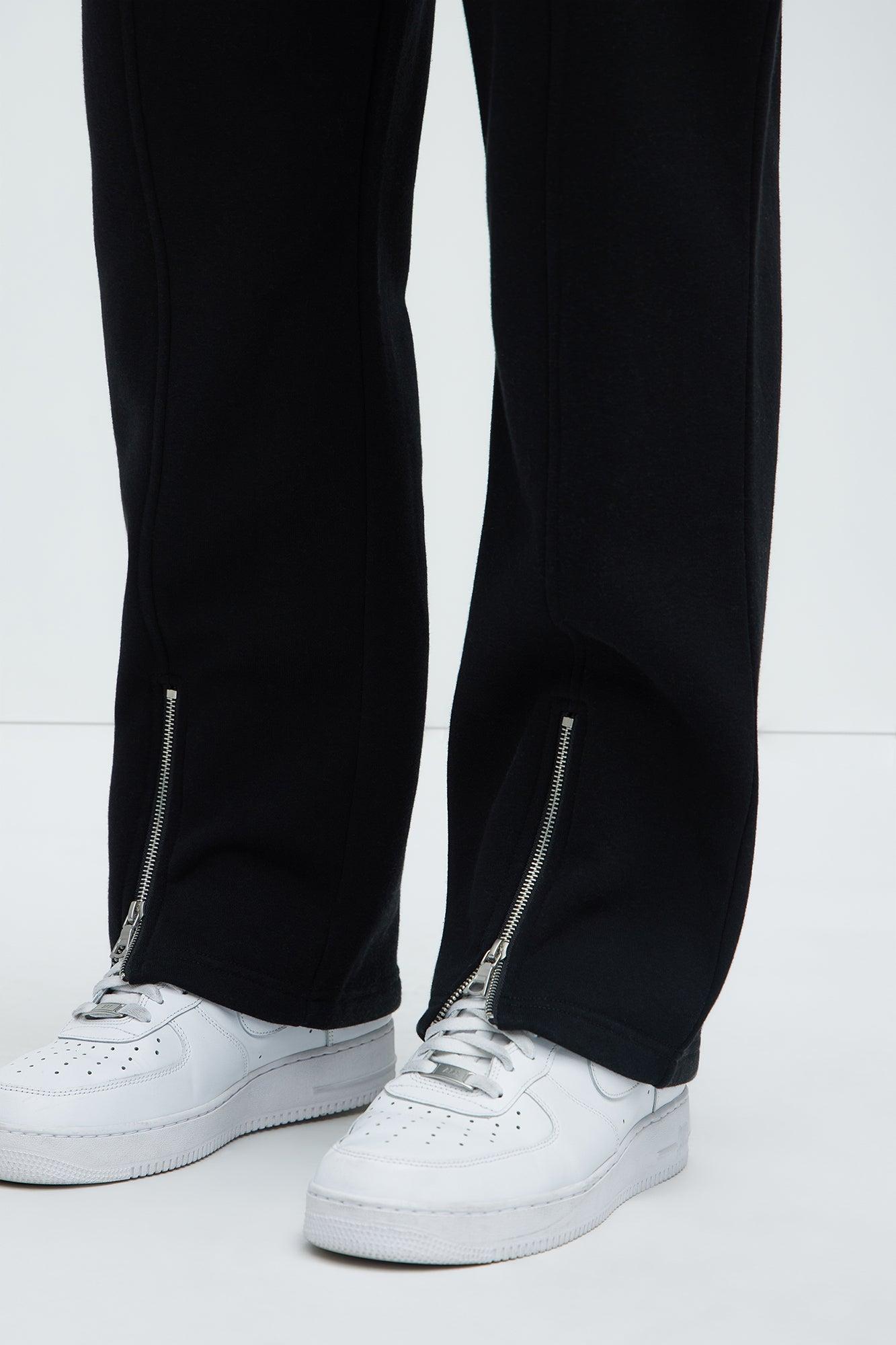 Tyson Elm Zip Hem Straight Sweatpants - Black Product Image