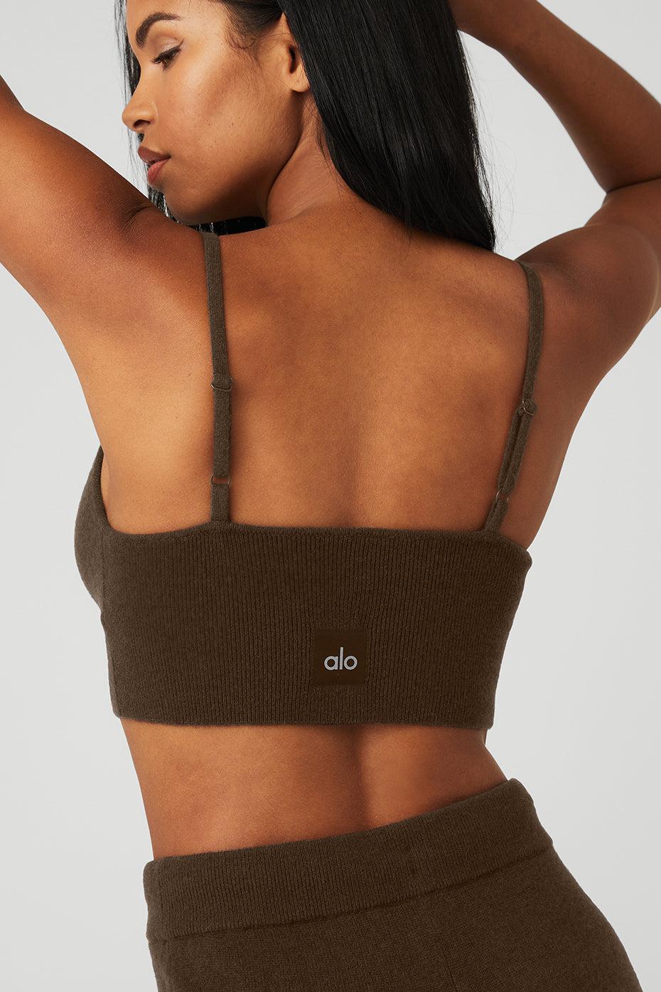 ALO | Cashmere Jet Set Bra Brown Product Image