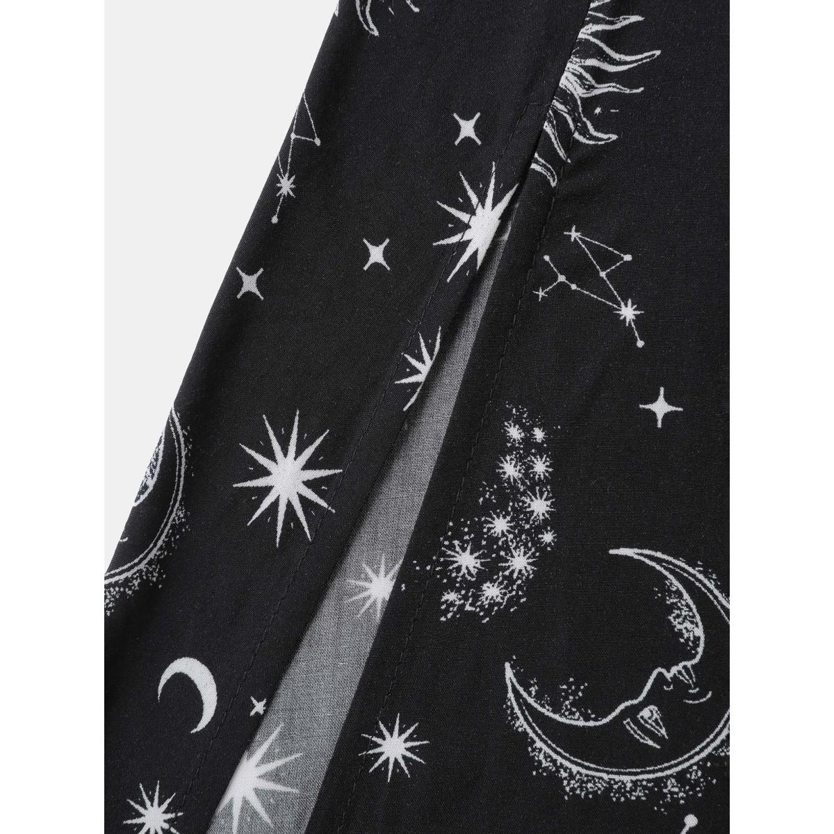 Plus Size Starry Adventure Contrast Sheer Midi Dress Black Women Timeless V-neck Extra Long Sleeve Curvy BloomChic 22-24/3X Product Image