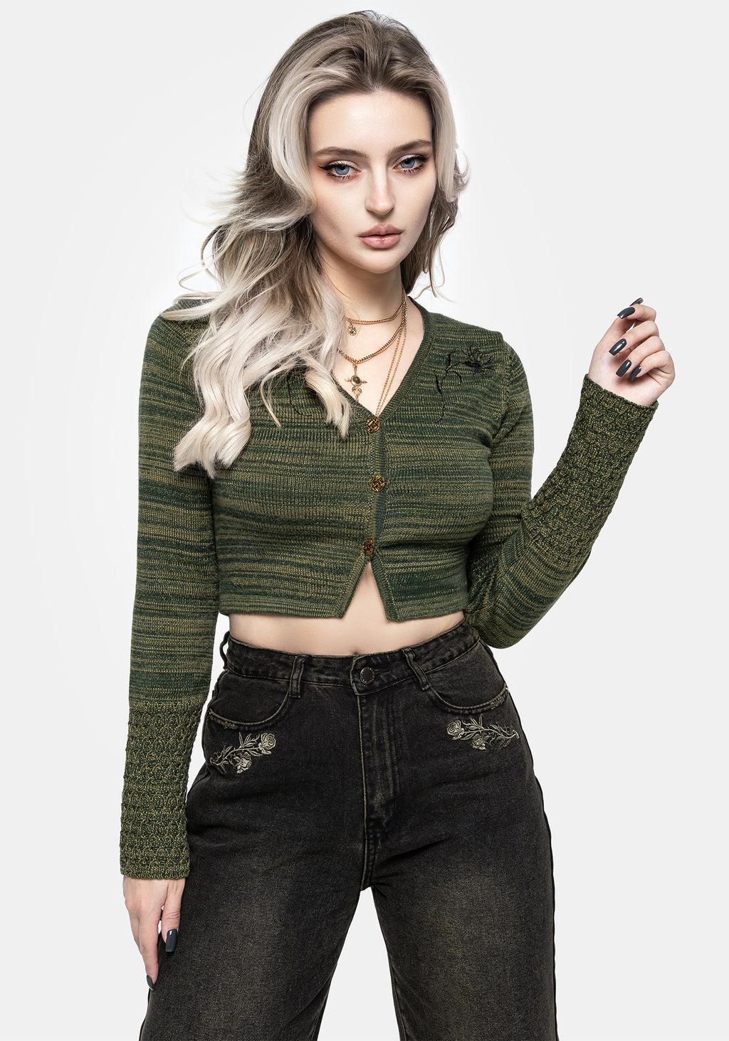 Diastella Floral Embroidered Crop Cardigan Product Image