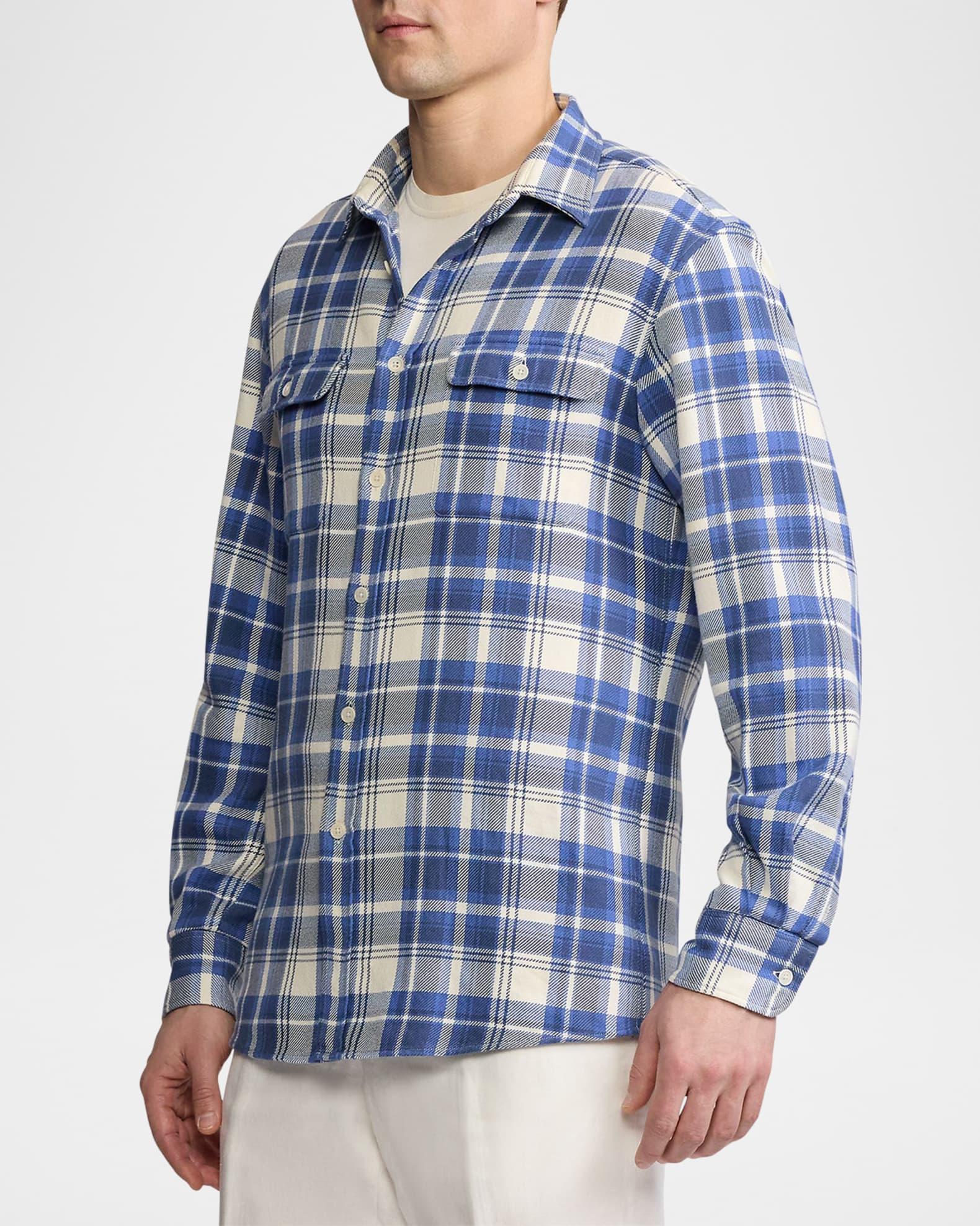 Men's Plaid Twill Sport Shirt Product Image
