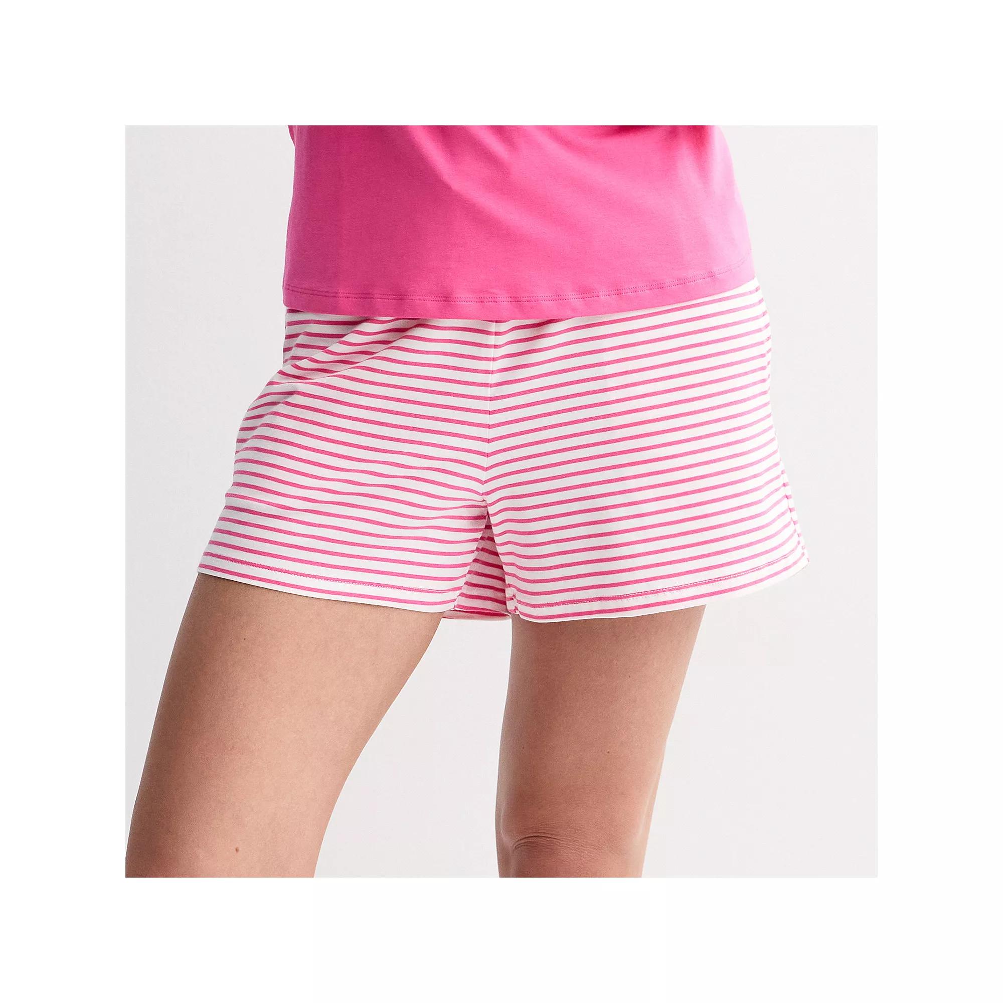 Women's Sonoma Goods For Life® Cotton Modal Pajama Shorts, Size: Small, White Pink Stripe Product Image