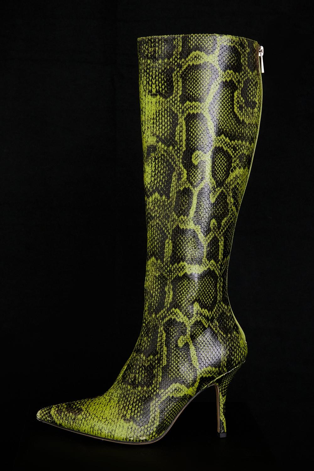 Royale  green print knee high boots - sale Product Image