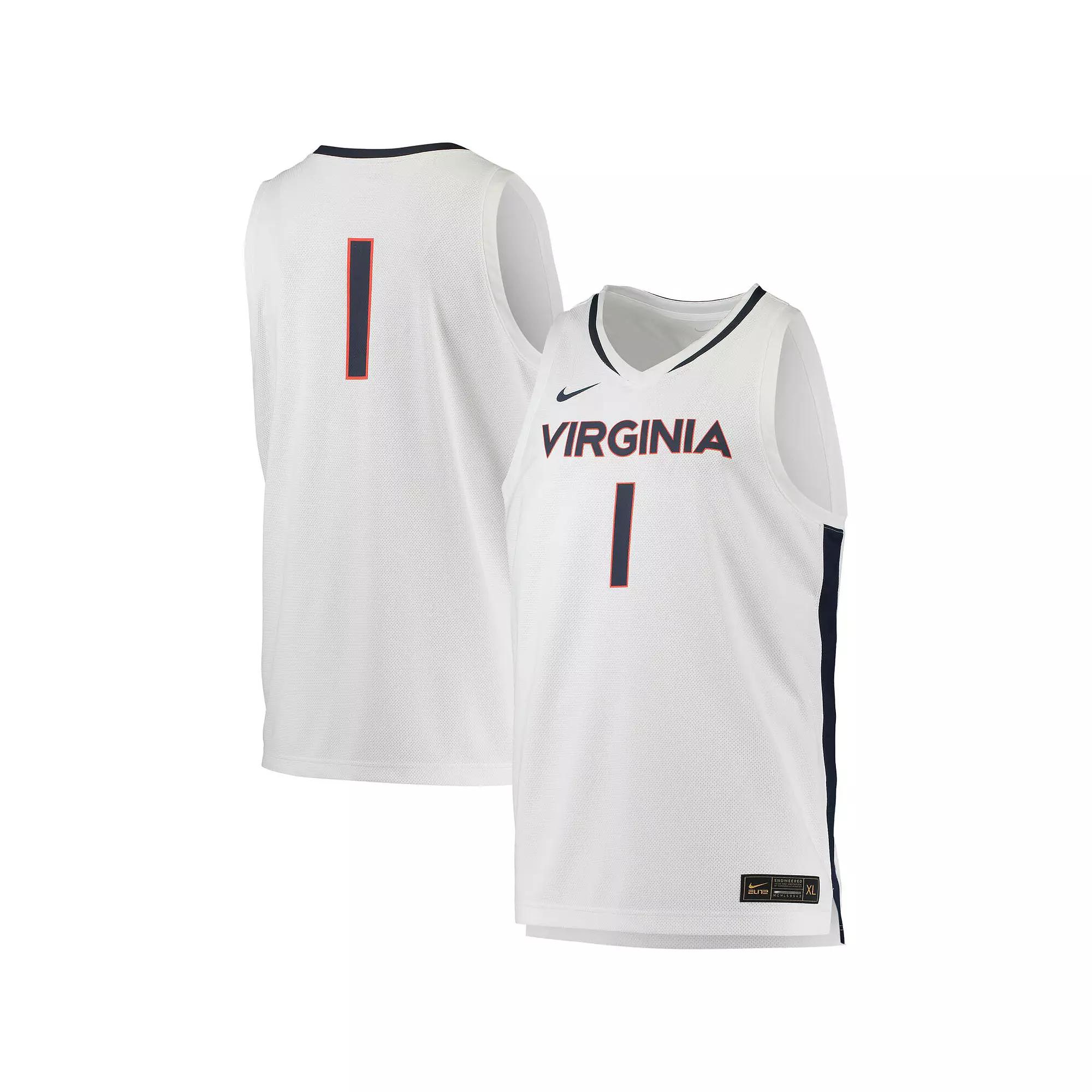 Men's Nike #1 White Virginia Cavaliers Replica Basketball Jersey,  Product Image