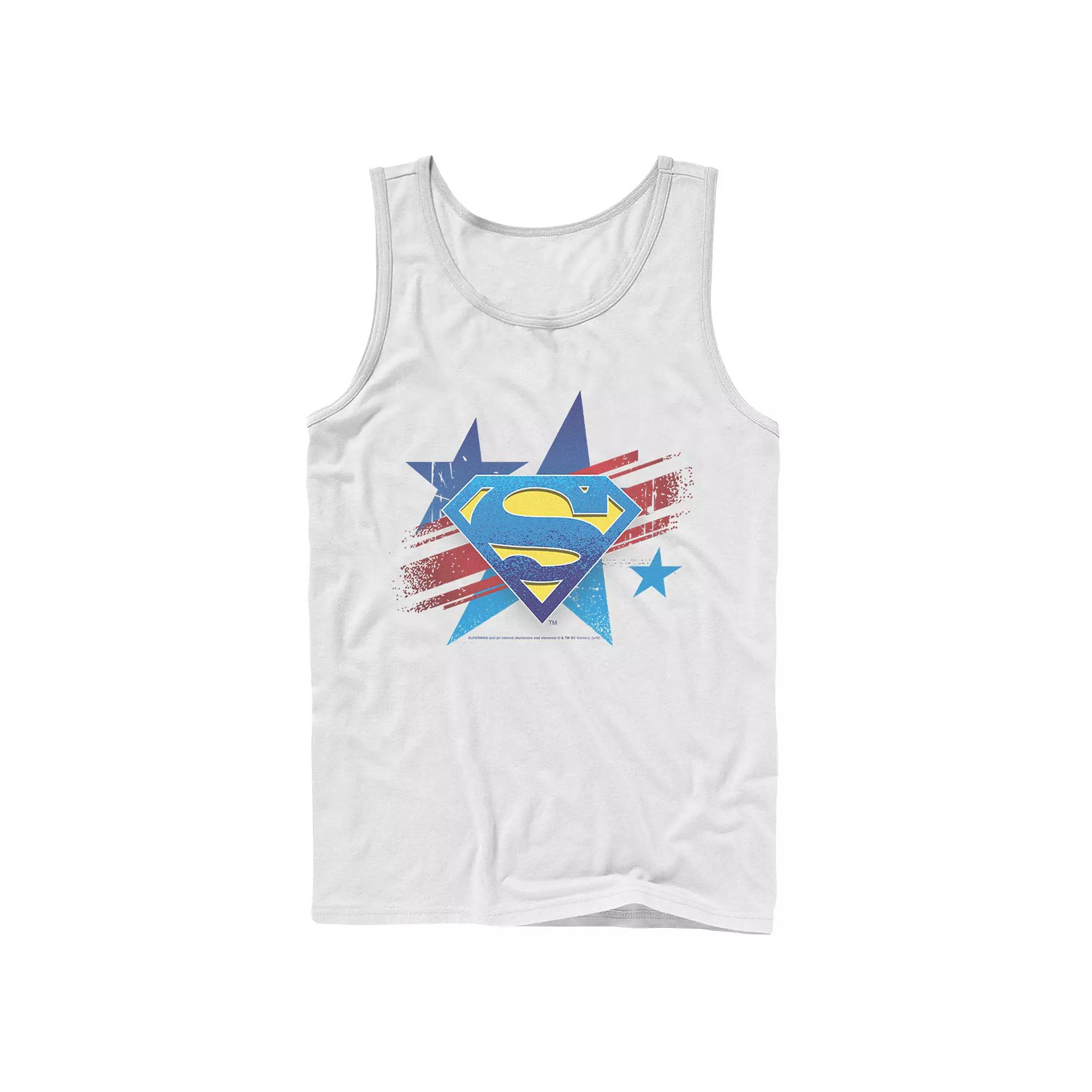 Men's DC Comics Superman Stars And Stripes Chest Logo Tank Top,  Product Image