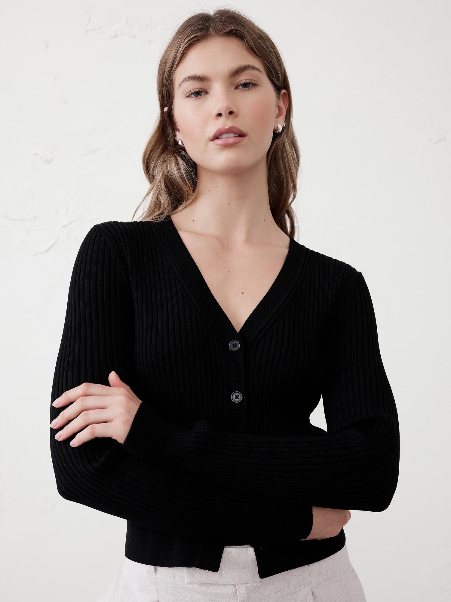 Ribbed Cardigan Sweater Product Image
