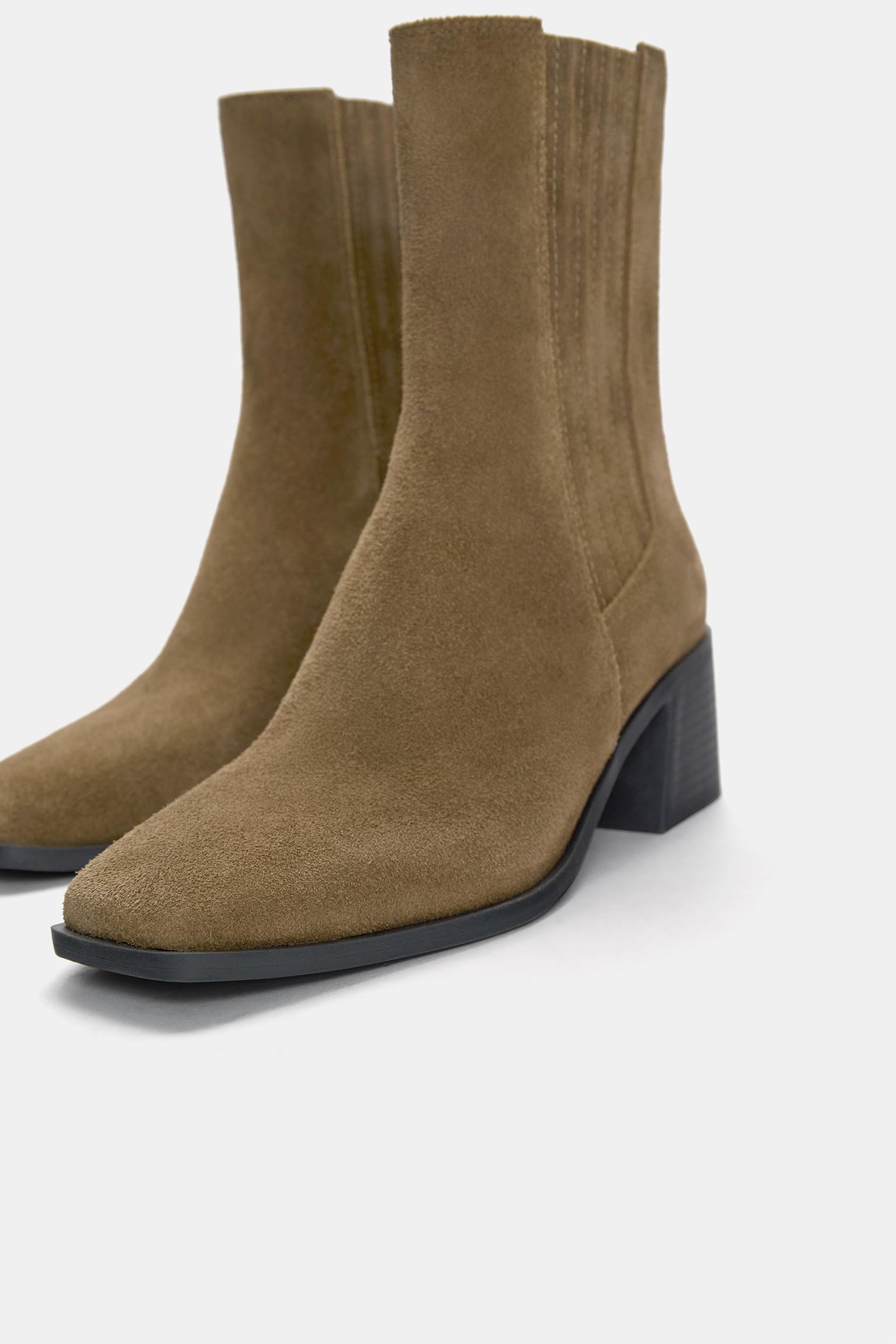 Leather cowboy ankle boots Product Image