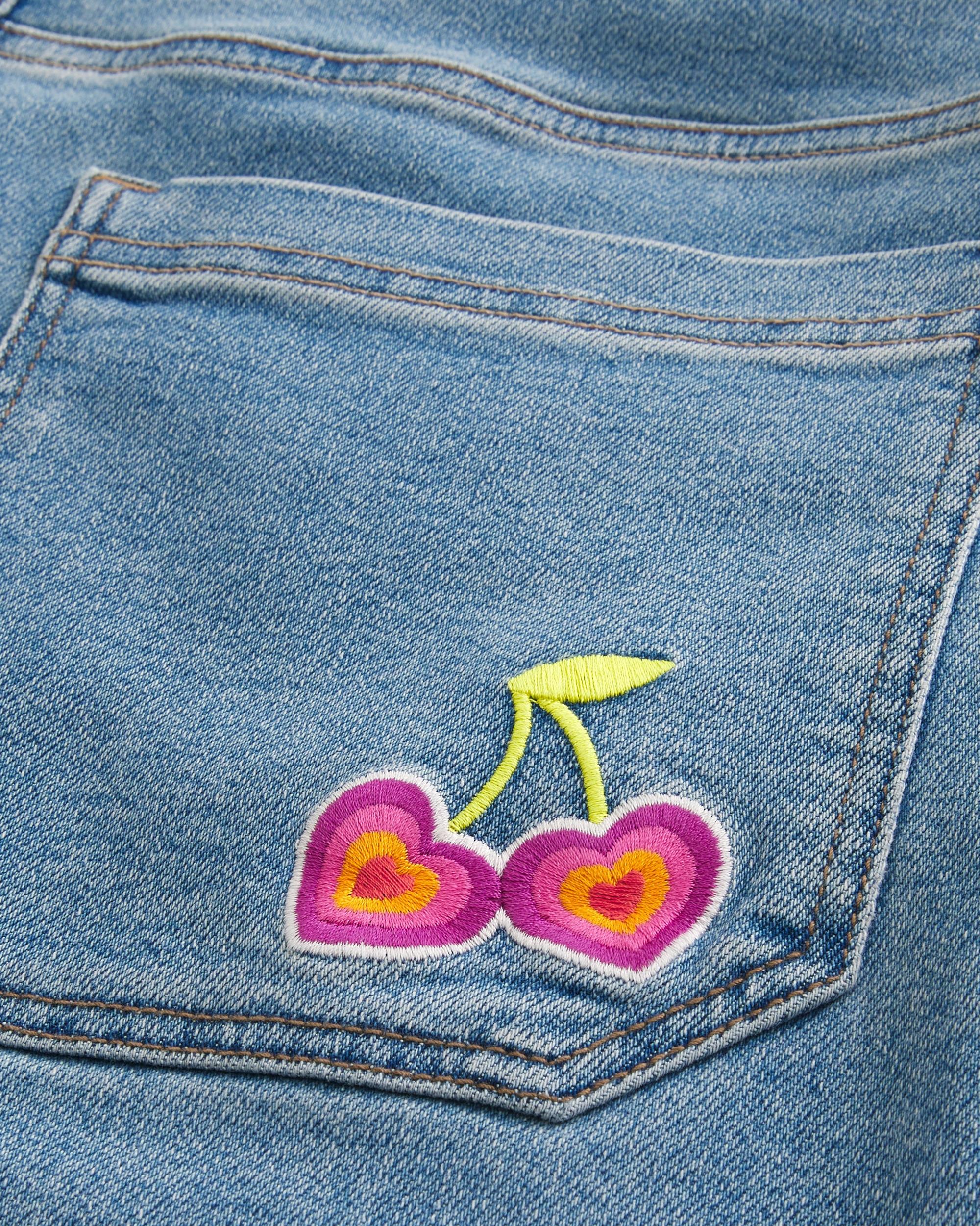 Below-the-Knee Washed Black Super Baggy Denim Shorts Product Image