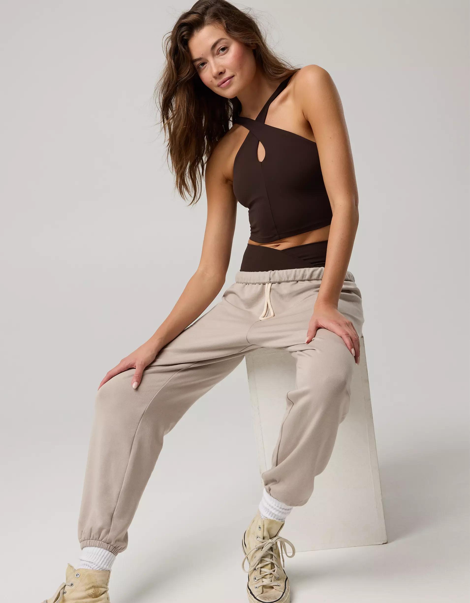 OFFLINE By Aerie Real Me XTRA Criss Cross High Neck Sports Bra Product Image