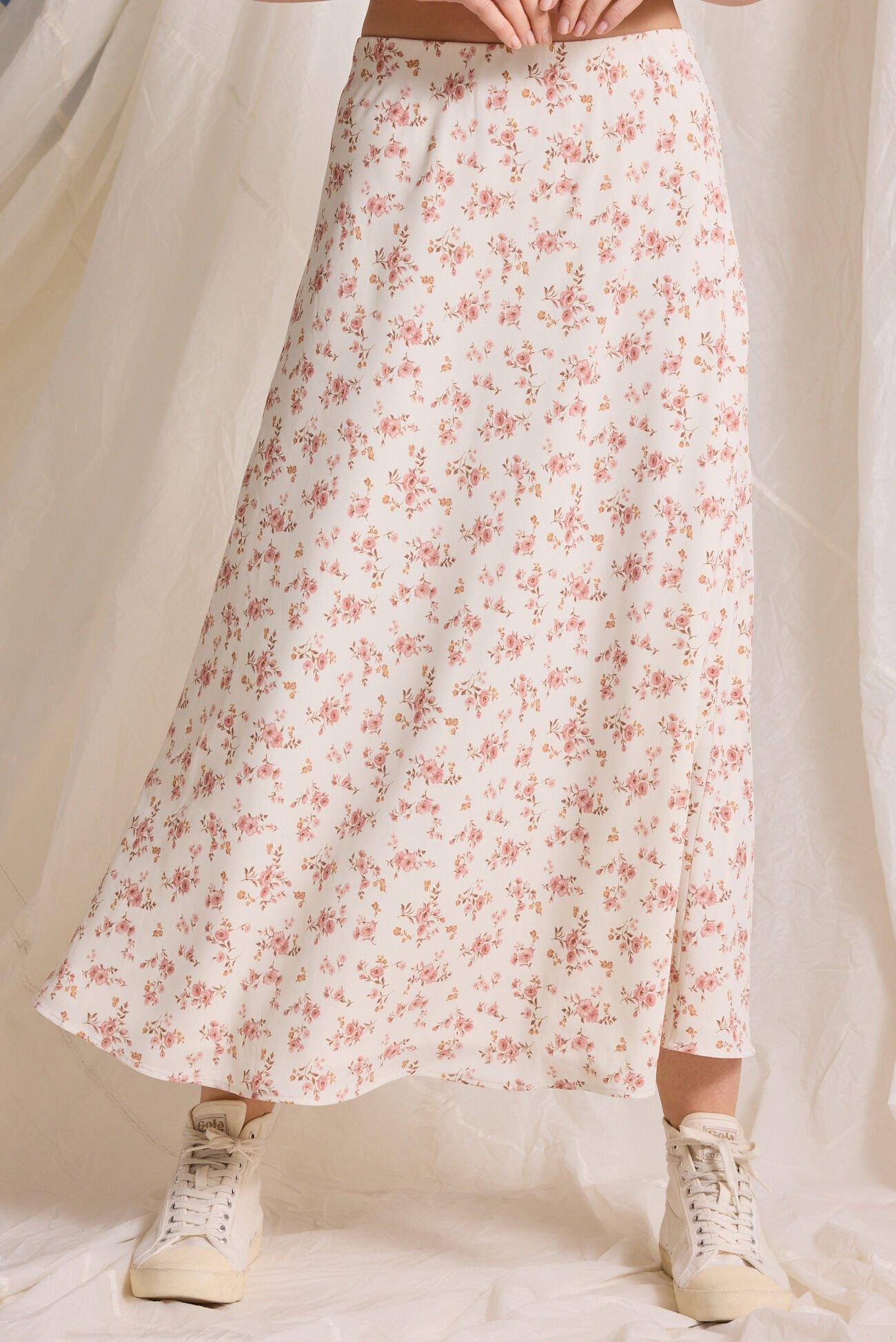 Lucky Floral Midi Skirt Product Image