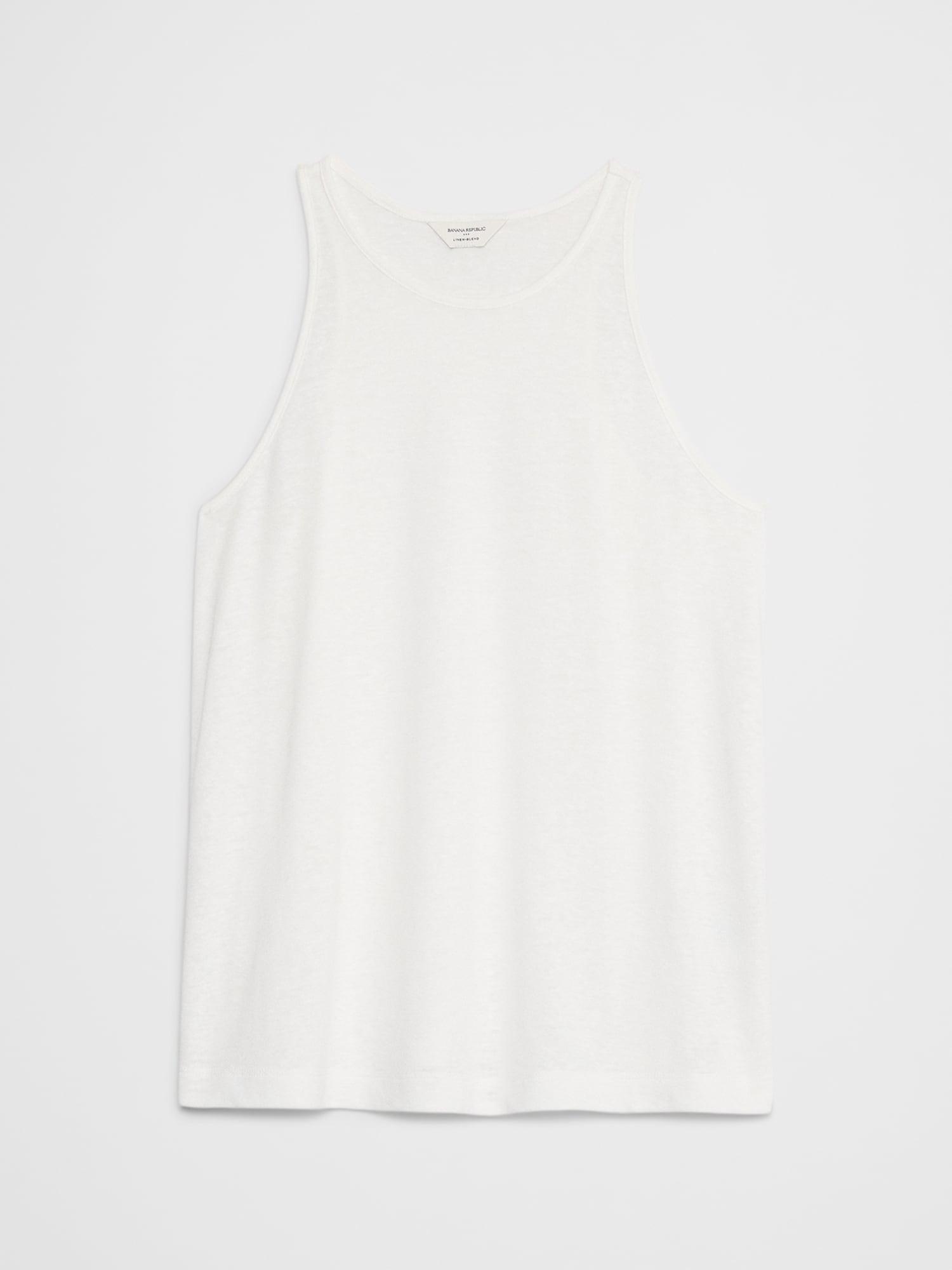 Linen-Blend Racer-Back Tank Product Image