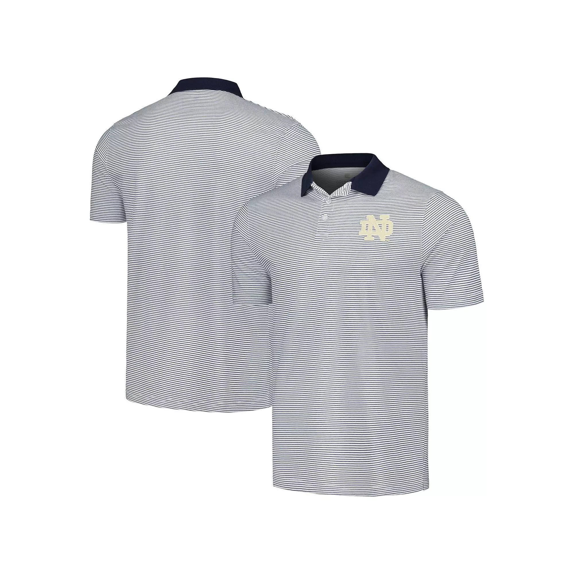 Men's Colosseum White/Navy Virginia Cavaliers Print Stripe Polo,  Product Image