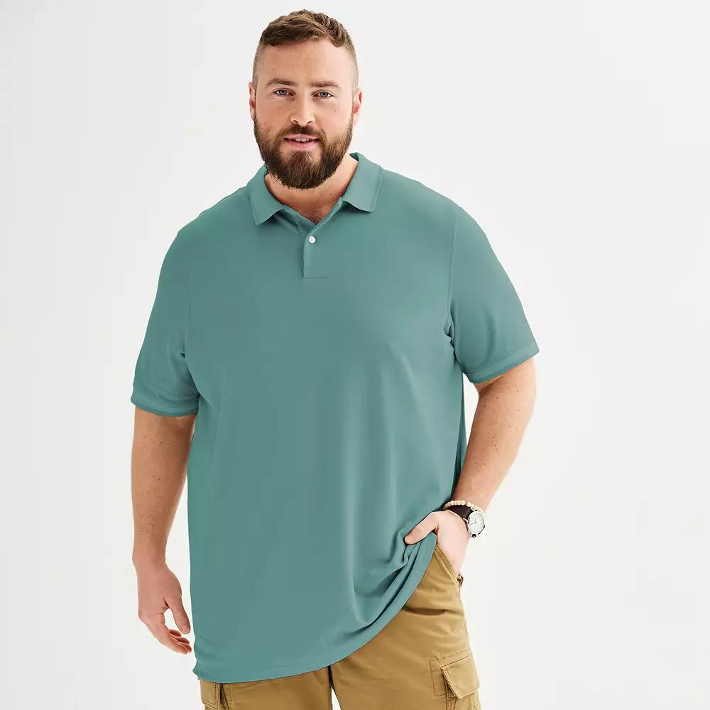 Big & Tall Sonoma Goods For Life® Pique Polo, Men's, Size: Medium Tall, Medium Green Product Image