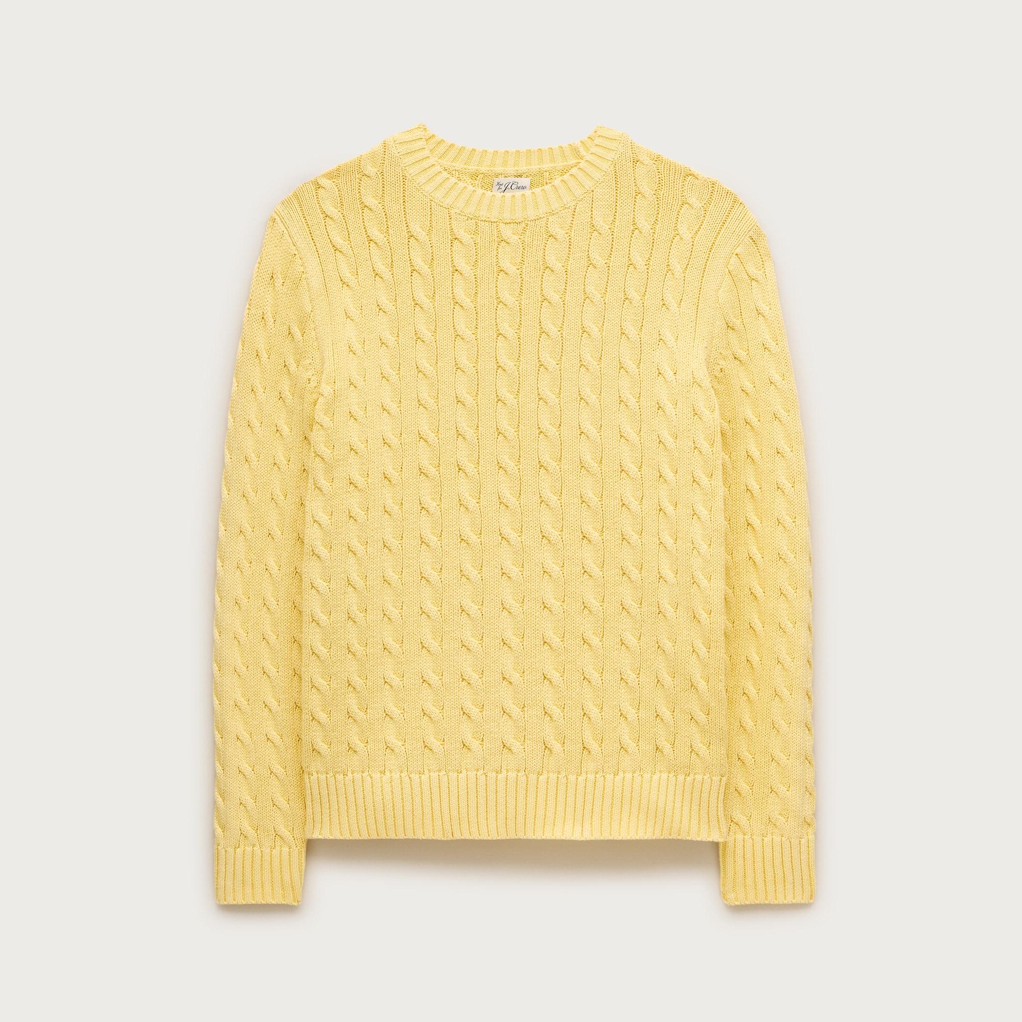 Garment-dyed cable-knit cotton sweater Product Image